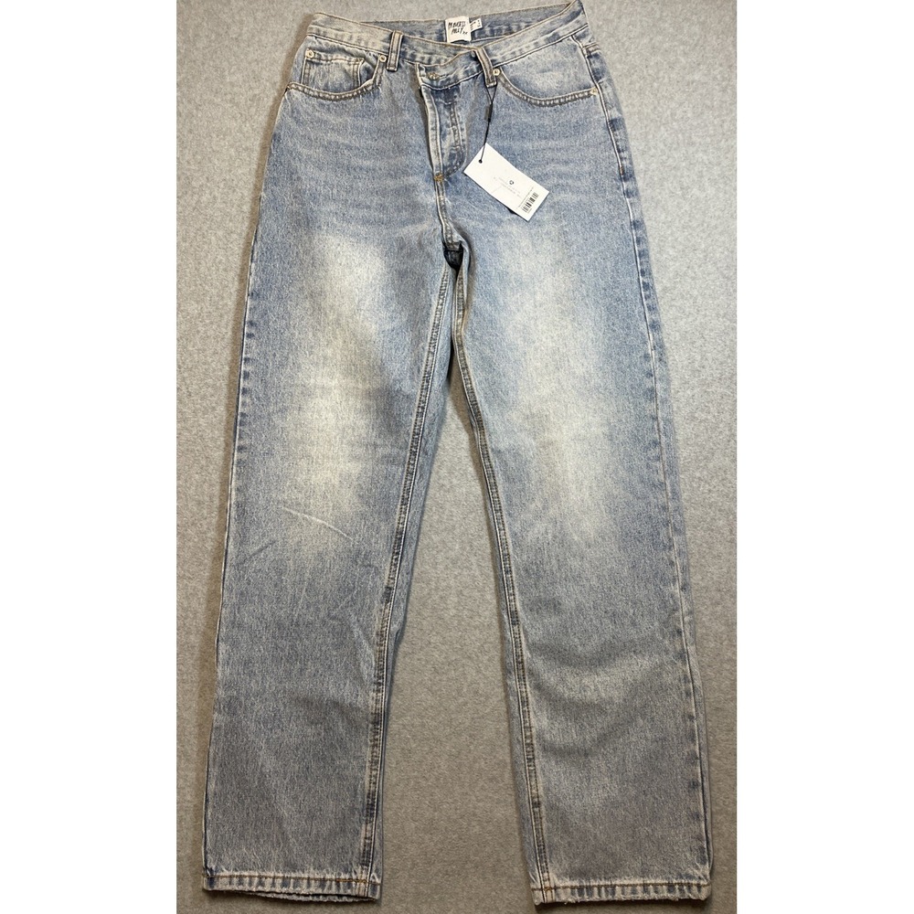 Princess Polly Holly Asymmetric High Rise Straight Leg Jeans Sz 4 100% Cotton